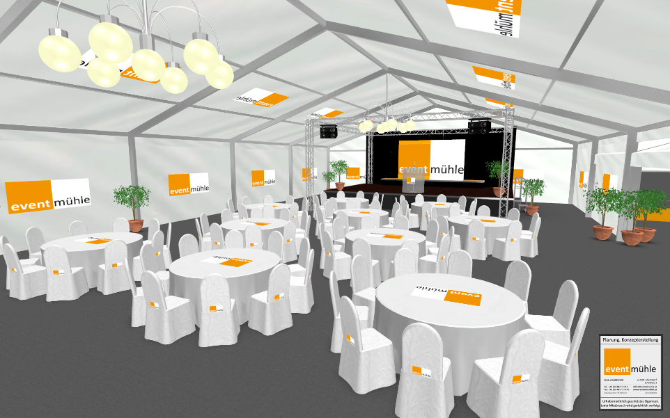 Rendering Tische Zelt